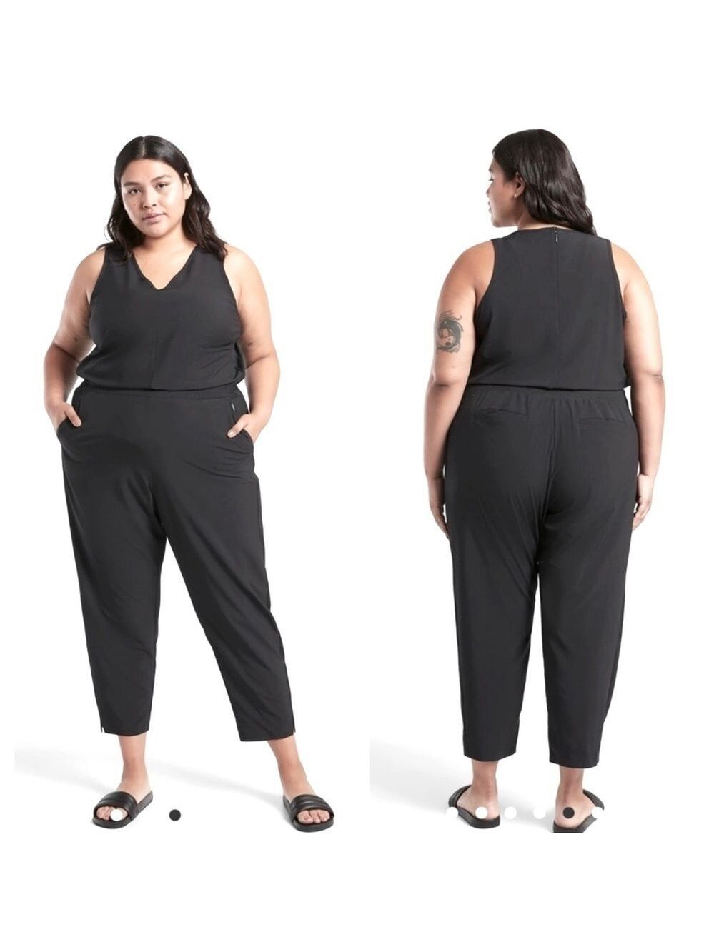 NWT Athleta Brooklyn Jumpsuit Black Plus Size 26 Brand New